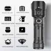 Flashlights Torches 5000000 Lumens Powerful LED Flashlight 5200mAH USB Rechargeable Portable Zoom Torch XHP199.9 Tactical Flash Lamp Long Shot 2000m L221014