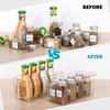 Bottiglie di stoccaggio Contenitori per organizer per frigorifero Alimenti trasparenti con manico per l'organizzazione della dispensa del frigorifero E