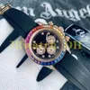 Orologio Rainbow Diamond Deluxe Business Uomo Sport Tempo Sud Africa Foratura Acciaio inossidabile 904L Gomma Orologio da uomo in oro rosa Moda automatico Dive Panda Sapphire