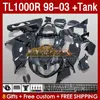 Fairings Tank for Suzuki Srad TL-1000 TL 1000 R 1000R 98-03 Bodywork 162no.16 TL1000 R TL1000R 98 99 00 01 02 03 TL-1000R 1998 1999 2000 2001 2002 2003 Fairing Bloss Black Black