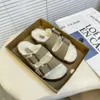 UPS Birk Designer Sandals Mulheres Lady Suede Sand￡lias de tosquinas Cole