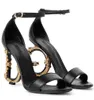 Luxury Keira Women Sandals Shoes Barocco-Heel Black Feather Strap Calfskin Baroquel Heels Party Wedding Dress Sexy Gold-plated Carbon Pumps EU35-43