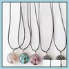 Hanger Kettingen Levensboom Reiki Healing Natuursteen Hanger Ketting Chakra Amethist Roze Roos Kristal Touw Ketting Kettingen Wo Dhztp