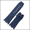 Watch Bands Rolamy 28Mm Whole Waterproof Sile Rubber Replacement Wrist Watchband Strap Belt With Buckle For Royal Oak Offshore275Y