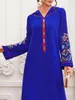 Ubranie etniczne Sprężyna muzułmańska sukienka z kapturem Kobiety Elegancki haft ramadan eid kaftan abaya saudyjska arabska islam szata caftan vestido