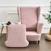 Stoelbedekkingen Solid Color Wing Cover Stretch Polar Fleece Fauteuil American verwijderbare bank Slipcovers met stoelkussen