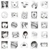 50pcs ahegao waifuステッカーブラックホワイトアニメセクシーな女の子ヘンタイキッズおもちゃスケートボードカーオートバイ自転車ステッカーデカール卸売