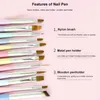 Nagelkonstsatser 12st målning borstuppsättning gradient linje kristall akryl ritning penna verktyg för att utöka UV gel manikyrverktyg