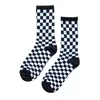 Skarpetki męskie 3 Kolor mężczyzn Kobiety geometryczny szachownica bawełniana streetwear Hip Hop Checkerboard Sock harajuku unisex wygodne soft Sox