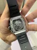 Luksusowe mechanicy męskie Watch klasyczne czarne gumowe mężczyzn Sapphire Automatyczny mechaniczny turbilard kalendarz Titanium Felipe Massa Flyback