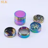 smoking accessories metal grinder for grinding dry herb tobacco rainbow 40mm 4 layers zinc alloy herbal grinders 420