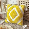 Pillow Yellow White Pink Cover Wind Simple Pattern Moroccan Bohemian Style Waist Case Sofa Tassel Tufted Cute