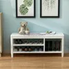 Clothing Storage Nordic Solid Wood Shoe Changing Stool Modern Simple White Door Wearing Can Sit In Japanese Small Cabinet
