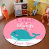 Tapis mignon dessin animé rose baleine ours rond enfant tapis d'escalade suspendu panier chaise chambre antidérapant bébé chambre jeu ramper tapis