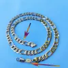 Herrguldfärg Figaro Chain Link -kedja för kvinnor 8mm Wide Necklace Man Fashion Hip Hop Jewelry 18K 585
