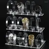 Smyckespåsar Rensa akrylklocka Display Holder Stand Rack Showcase Tool Transparent armbandsurfodral Drop Armband