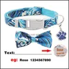 Colliers de chien Laisses Collier de chien personnalisé personnalisé Nom Les étiquettes d'identification sont facultatives Sangle de cou réglable pour les petits et moyens Bldog Pugs B Otnzb