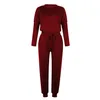 Kvinnors tvådelade byxor Två stycken Set Long Sleeve Spring Autumn Women Casual Leisure Pants and Top Set Ladies Solid Home Street Outfit Jogging Suits T221012