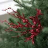 Decorative Flowers Golden Powder Artificial Tree Branches For Home Christmas Decoration Sequins Foam Berry Ornaments