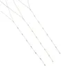 925 Sterling Silver CZ Link Long Chain collier Bijoux Femmes Bijoux Simple Chandail Sexy Colliers Nouvelle Mode Y Forme Lariat Dames