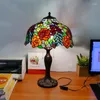 Bordslampor 40 cm tiffany lampa aolly bas färg glas lampskärmsbelysning kreativ retro