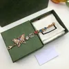 Med Box Butterfly Designer Choker Halsband Luxury Pendant Jewelry 18K Guldpläterad rostfritt stålhalsband Punk Womens Crystal C3380044