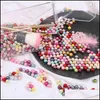 Arts And Crafts 50-1000Pcs 3/4/6/8/10Mm Mticolors Round No Hole Acrylic Imitation Pearl Beads Loose For Diy Craft Scrapbook Decoratio Otmx6