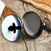 Pocket Watches Japanese Ninja Printed Quartz Watch Pendant Clock Fob Chain Cool Black Antique Gifts Anime Boy