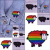 Pins Brooches Creativity Sheep Enamel Pins Brooch Collecting Lgbtq Rainbow Lapel Badges Men Women Fashion Jewelry Gifts Adorn Backpa Dhs4G