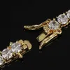 Modna biżuteria Bransoletka Bransoletki Bransoletki Sier Złoty łańcuch Diamentowy cyrkon ze stali nierdzewnej dla mężczyzn 3 mm 4 mm 5 mm 6 mm 6 cali 8 cali