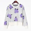 Women's Sweaters Crochet 3D Floral Wool Bend Sweater Pullover Thick Warm 2022 Autumn Winter Women Lazy Oaf O Neck Flower Jumpers