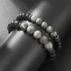 8 mm 10 mm Natural Stone Strands Bracelets ręcznie robiony elastyczny urok dla kobiet mężczyzn miłośnika jogi biżuteria mody