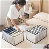 Jewelry Pouches Bags Jewelry Pouches Bags 3Pcs Wardrobe Clothes Organizer Foldable Visible Grid Storage Box With Mtiple Layers For T Dhfpb