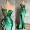 Mermaid Green Night Vestres for Women Long Sexy Lado Sexy High Split Breads Shiny Shiny