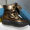 Tasarımcı Botlar Deri Snow Martin Boot Platform Aşağı Bilgi Botları Kış Kayak Ayakkabı Kalıcı Dış Çizim No418