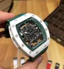 Orologio meccanico automatico Rm055 per il tempo libero, tutto in ceramica, nastro verde, tendenza da uomo