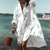 Camicette da donna sotto la camicia con maniche Colletto alla coreana estiva da donna Bottoni larghi Stampa da donna Top casual non trasparente