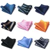 Handkerchiefs Marca de alta qualidade Silk Levechief Man Blue Dark listrado Dia da April's Fol Fit Party Pocket Square Square terno Hanky ​​221013