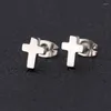 Stud Earrings Simple Stainless Steel Cross Women Punk Black Gold Silver Color Small Tiny Earring Party Jewelry Drop