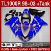 Fairings & Tank For SUZUKI SRAD TL-1000 TL 1000 R 1000R TL1000R 98 99 00 01 02 03 Bodywork 162No.50 TL-1000R 1998 1999 2000 2001 2002 2003 TL1000 R 98-03 Fairing blue glossy