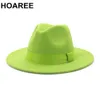 Шапочка/кепки черепа Hoaree Purple Wool Feel Jazz Fedora Hats Men Women Wide Brim Sombrero Британский стиль Trilb