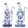 Green Inner Perc Fab Egg Hookahs Bongs Bubbler Thick Glass Bong Pipes with 14.4mm Bowl Piece Recycler Oil Rig Purple Water Pipe Dab Rigs