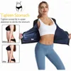 Intimo elasticizzato e modellante da donna Donna Sauna Tuta da sudore Perdita di peso Vita Trainer Camicia dimagrante Allenamento Top Giacca Cerniera Manica lunga Body Shaper