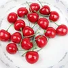 Dekoracja imprezowa 20/40/60PCS Fałszywe wiśniowe sztuczne owoc Model czarne czerwone wiśnie symulacyjne żywność rzemiosła