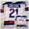 Hóquei universitário veste homem retro 1980 EUA Hóquei no gelo Jerseys 17 Jack Ocallahan 21 Mike Eruzione 30 Jim Craig Sticthed Azul Branco Alt7319539