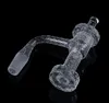 Nouveau Unique Full Weld Sablé Quartz Bangers Ongles À Bords Biseautés Accessoires Pour Fumer Terp Slurper Set Avec 20mmOD Carb Cap Flower Bottom Pour Bangs En Verre 2 Types