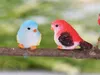 4 Pcs/set Resin Home Ornament Cute Little Birds Animal Model Figurine Glass Decor Miniature Craft Garden DIY Accessories