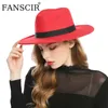 Gorro/caveira chaps chapéus para mulheres clássicas de lã de luxo feltro igreja vintage damas panamá fedora chapinhas homens homens sólidos vasto de casamento jazz top hats novos t221013