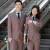 Women's Two Piece Pants IZICFLY High-end Professional Autumn Spring Style Coffee Women Business Suit Set With Pant Office Uniform Work