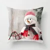 Christmas Decorations Cushion Cover Xmas Pillow Case For Home Navidad Decor Snowman Pattern Happy Year 2022